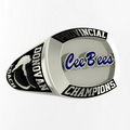 10K White Gold Classic Style Ring, Custom Logo